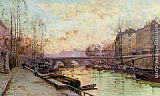 Eugene Galien-Laloue Les quais de la Seine painting